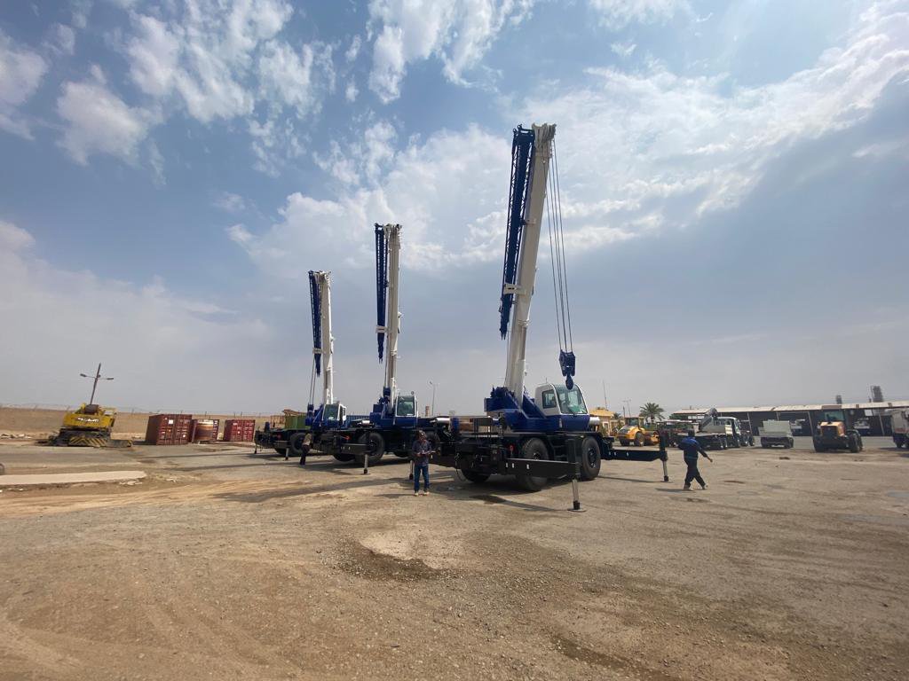 Three Tadano GR-300EX cranes, recently delivered to North Refineries Company of Baji, Salahaddin, Iraq