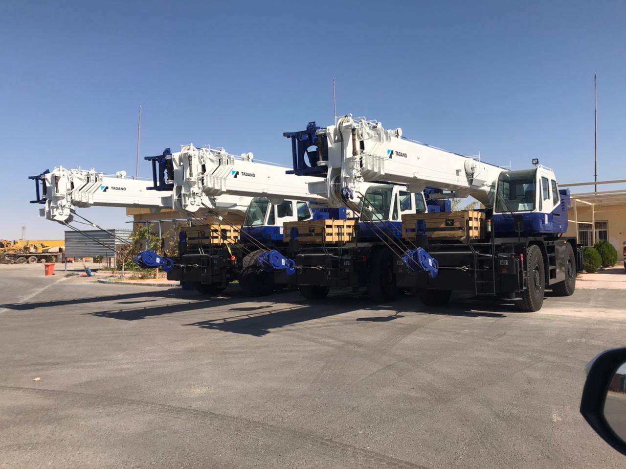 Three Tadano GR-300EX cranes, recently delivered to North Refineries Company of Baji, Salahaddin, Iraq