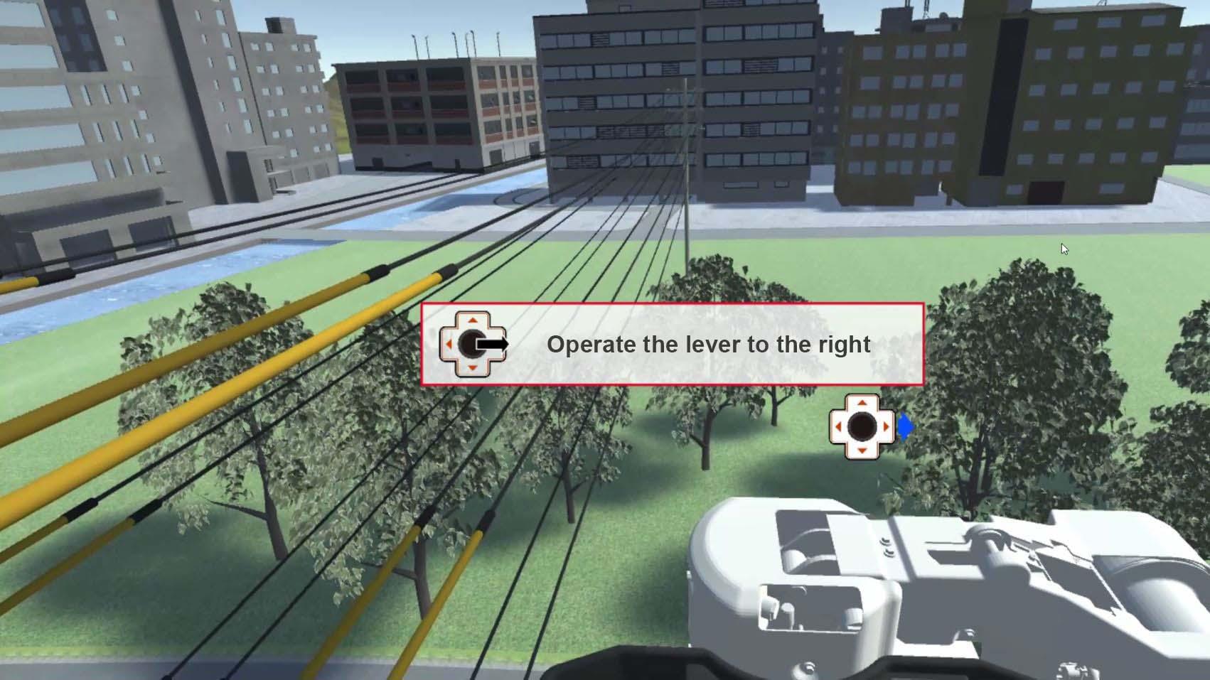 The vivid nature of VR along with the training guidance can help operators avoid potential accidents and work their way safely out of a dangerous situation.